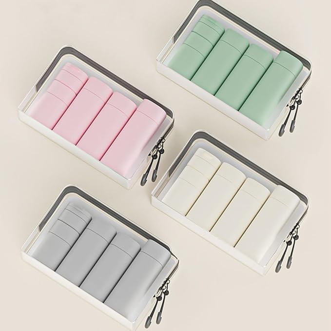 Travel Bottles Set - TSA Approved Leak Proof Squeezable Containers for Toiletries, Conditioner, Shampoo, Lotion & Body Wash Accessories (gray)