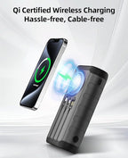 Solar Charger, 59800mAh Portable Power Bank for All Phones, Outdoor Waterproof Battery Pack Built in Hand Crank, 15W Wireless Charger 6 Outputs & 3 Inputs/LED Flashlights, Perfect for Camping Travel