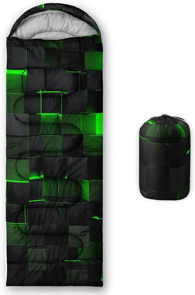 Sleeping Bags for Adults and Kids Backpacking Camping Sleeping Bags for Girls and Boys Lightweight Waterproof Cold/Warm Sleeping Bag for All Season