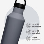 Corkcicle Sport Canteen - Keeps Drinks Cold 25 Hours - Stainless Steel Water Bottle - Triple-Insulated - Spill-Proof - Summer Drinkware Gift - Keeps Drinks Ice Cold - 32 oz - Hammerhead