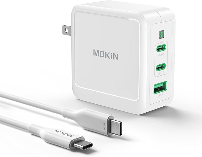100W USB C Charger Block, 3-Port GaN+ USB C Super Fast Charger Foldable Compact Wall Charger for iPhone 17/16/15 Series, Galaxy S25/S24, iPad Pro, MacBook Air, Google Pixelbook, Steam Deck