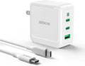 100W USB C Charger Block, 3-Port GaN+ USB C Super Fast Charger Foldable Compact Wall Charger for iPhone 17/16/15 Series, Galaxy S25/S24, iPad Pro, MacBook Air, Google Pixelbook, Steam Deck