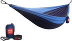 Grand Trunk Double Deluxe Parachute Nylon Hammock - 500lb Capacity Camping Hammock, 10.5x6.5ft, Lightweight & Durable (Crimson/Charcoal)