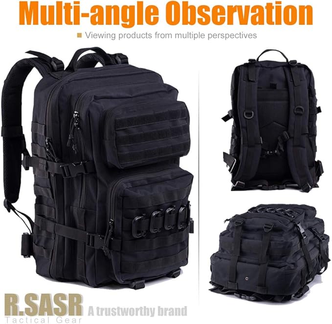 Military Tactical Backpack 45L Large Tactical Backpack for Men, Hiking Rucksack With Bottle Holder