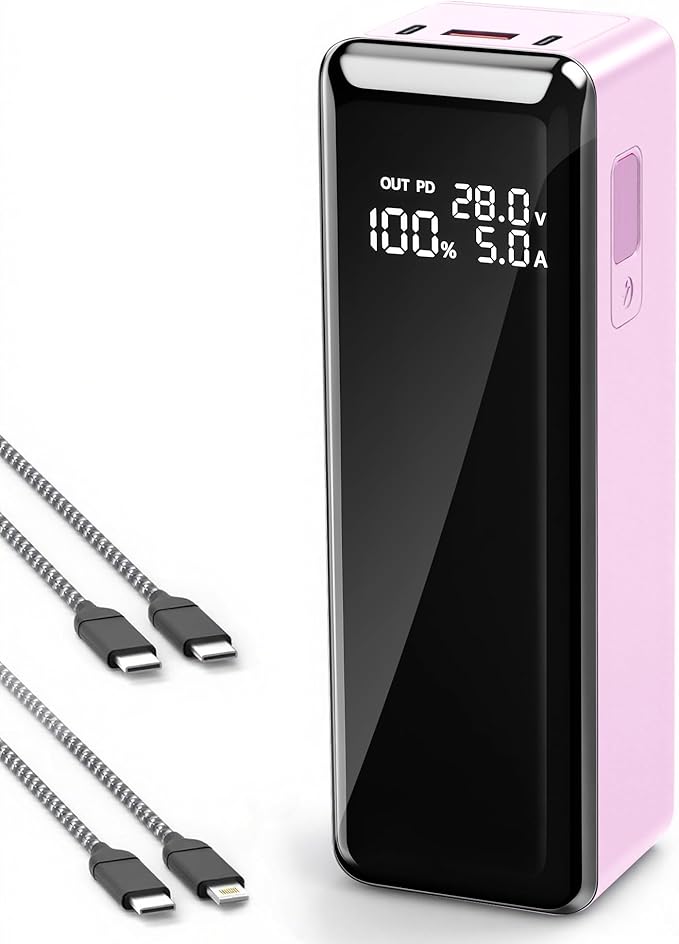 140W Power Bank,40,000mAh 3 USB-C-Port Laptop Portable Charger(148Wh), Digital Display,PD3.1 Fast Charging External Battery Pack Compatible with PC/iPhone 16/15/14/13 Series and More