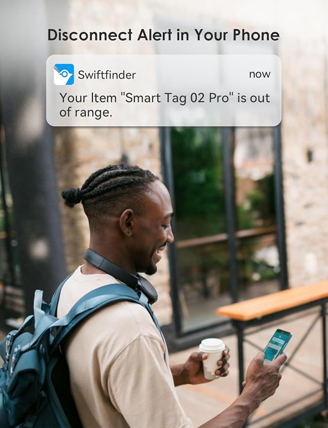 Keys and Phone Finder, Bluetooth Tracker Locator for Keys, Bags, Wallets and More, Up to 300 ft Range, Replaceable Battery, Water-Resistant, iOS and Android Compatible, 1 Pack