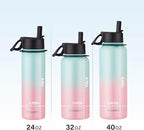 KXIAOCHEN Insulated Water Bottle, Stainless Steel Water Bottle, 2 Lids (Straw and Handle Lid),Wide Mouth Metal Water Bottles Keep Hot and Cold, Double Walled, Thermo Mug, Metal Canteen