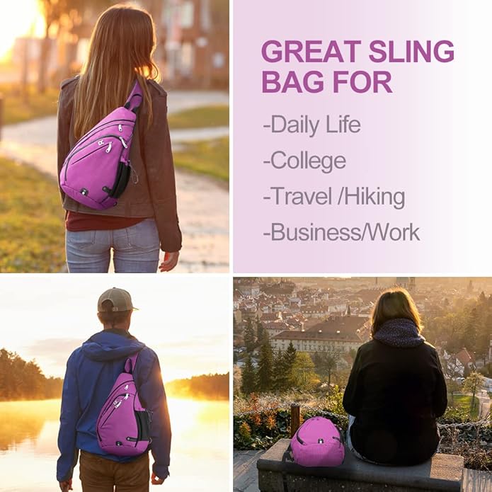 INOXTO Sling Bag, Multipurpose Crossbody Shoulder Bag for Men and Women