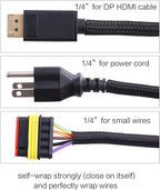 Alex Tech 10ft - 1/4 inch Cord Protector Wire Loom Tubing Cable Sleeve Split Sleeving For USB Cable Power Cord Audio Video Cable – Protect Cat From Chewing Cords - Black