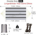 Brazilian Double Hammock 2 Person Extra Large Canvas Cotton Hammock for Patio Porch Garden Backyard Lounging Outdoor and Indoor (Gray Stripe)