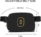 Gitus Belt Bag Fanny Pack Crossbody Bags with Initial Letter Patch Gifts for Wife Older Women Mother Coworker Bridesmaid Anniversary Travel Gifts Beach Gifts (Black-O)