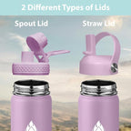 SENDESTAR Water Bottle Insulated Water Bottle 24 oz with Straw Lid Spout Lid Auto Flip Straw Top Cap for men and women