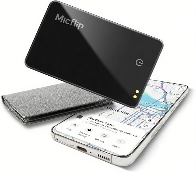 Wallet Tracker Card (Samsung Only),Rechargeable Bluetooth Smart Wallet Tracker,0.08in Ultra-Thin Glass Samsung Tracker Tags for Wallets,Passports & Luggage,IP67 Waterproof（1 Pack）