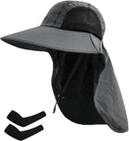 Sun Hat for Men Women with Neck Flap,UPF 50+ UV Protective Hiking Fishing Hats,Wide Brim Sun Hat for Women&Men