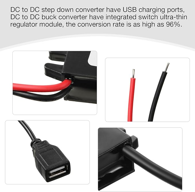 Weewooday 16 Pieces 12v to 5v Dc Converter Buck Module USB Output Power Adapter Dc Car Power Converter Regulator