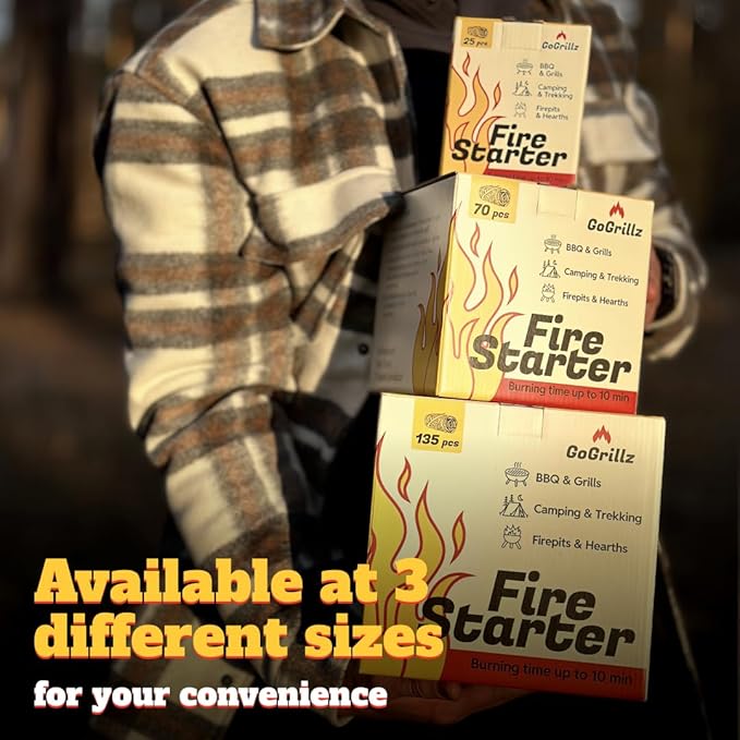 135pcs Fire Starter – Pine Wool & Natural Wax for Quick, Eco-Friendly Ignition of Grills, Fireplaces, Fire Pits & BBQs