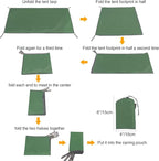 REDCAMP Waterproof Camping Tarp Lightweight to Cover Sun or Rain, Large Compact Tent Tarp Footprint for Ground or Under Tent, Green 95"x83"
