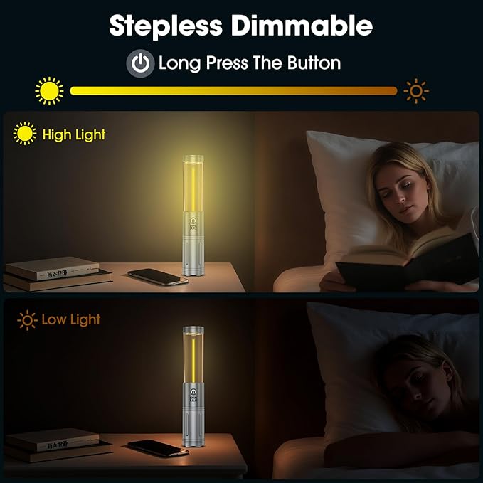 2 in 1 LED Camping Lantern, 2500mAh Rechargeable Camping Light, 6 Modes Outdoor Flashlight Lantern Portable, Waterproof Zoomable Tent Light for Emergency, Hiking, Hurricane, Power Outages