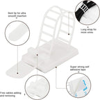 50Pcs Adhesive Cable Management Clips with 50Pcs Zip Ties, Adjustable Nylon Cable Strap Ties Wire Clips Clamps Organizer, Extra Screw & Hole - 3.35 Inch White