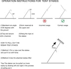 AAGUT Tent Stakes, Tent Stake Metal Garden Edging Fence Hooks Yard Camping Stake Heavy Duty Galvanized 9 Inch (9 Inch Tent Stakes KIT, 50)