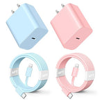 for Phone Charger Fast Charging, 20W PD USB C Wall Charger Block with 2 Pack 6 FT Type C to Lighting Cable Compatible with iPhone 14/13/12 Pro Max/11/XS/XR/X/8/Plus