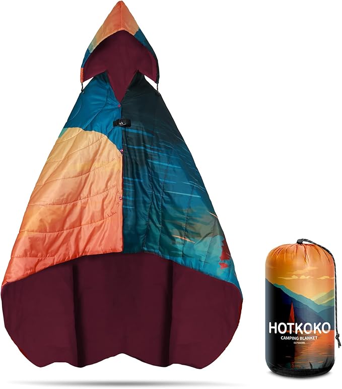 Waterproof Stadium Blanket, Fleece Camping Blanket Soft Warm Wearable Camp Blanket for Outdoor Camping, Picnic, Stadium, Sports, Beach, Car