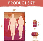 Lightweight Camping Blankets Outdoor Down Alternative Puffy Printed Camping Blanket Waterproof Large Silk Cotton Blanket Packable Warm for Trave Picnic Hiking Camping Cold Weather 78" x 55"