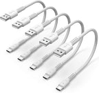 6 inch Short USB C Cord Fast Charge 5 Pack Durable USB A to USB Type C 3A Fast Charging Cable for Charging Station Compatible with Samsung Galaxy Note 20 A20 A51 S10 S20 Plus Ultra LG Stylo K51