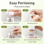 AprYew 4 in 1 Travel Dispenser Bottles Refillable, 4 Pack 30ML Travel Bottles for Toiletries, Travel Size Shampoo and Conditioner Bottles,for Vacation Business Trip (2PC Mix)
