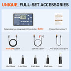 DOKIO 150W Portable Foldable Solar Panel Kit (20x21in, 7.3lb), with Separate Controller and Dual USB, Monocrystalline Charger for 12V Batteries & Power Stations, RV Camping Trailer Emergency Backup