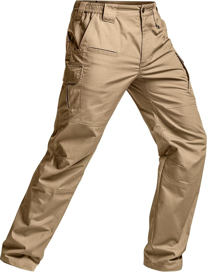 CQR Men's Tactical Pants, Water Resistant Ripstop Cargo Pants, Lightweight EDC Work Hiking Pants, Outdoor Apparel