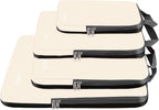 BAGAIL 4 Set/6 Set/8 Set Compression Packing Cubes Travel Accessories Expandable Packing Organizers (Cloth Pattern, 4-Beige)