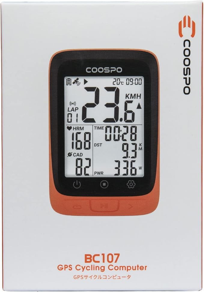 COOSPO Bike Computer Wireless GPS, Cycling Computer GPS Bike Tracker with Bluetooth/ANT+, Waterproof Bicycle Computer GPS Speedometer with Auto Backlight, 2.4 inch LCD Display