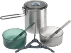 Fire Maple Antarcti Duo Cook Set | 1.2L Stainless Steel Camping Cookware Set | Foldable Camp Mess Kit with Utensils | Outdoor Camping Pot (Canister NOT Included)