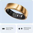 RingConn Gen 2, World’s First Smart Ring with Sleep Apnea Monitoring, No APP Subscription, 12-Day Battery Life, Stress/Heart Rate/Women's Health Tracker, Android & iOS Compatible (Rose Gold, Size 7)