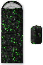 Sleeping Bags for Adults and Kids，3D Printing Camping Sleeping Bag for Girls Boys Lightweight Waterproof Cold/Warm 3-Season，Outdoor Travel with Compression Bags