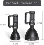 Super Bright Rechargeable Spotlight, Handheld Tactical Flashlight 4 Modes High Power Portable Waterproof LED Searchlight USB Output P90 Camping Torch for Outdoor (P90-Large Size)