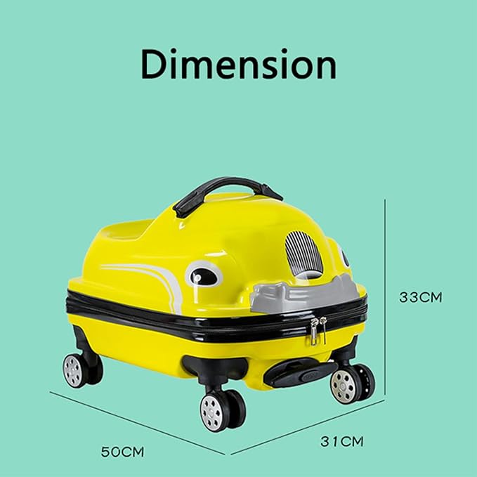 20" Kids Ride-on Travel Suitcase Draw bar box With wheels Portable Car Trolley Suitcase Car Design for Boys and Girls(Size:50 * 31 * 33cm,Color:Red)