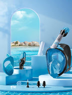 Zenoplige Full Face Snorkel Mask Adults,Dry-Top Snorkeling Gear with Camera Mount,Foldable 180-Degree Panoramic Scuba Mask for Snorkeling Diving Swimming Travel,Snorkel Mask Anti-Fog & Anti-Leak
