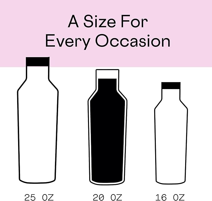 Corkcicle Classic Sport Canteen - Insulated Stainless Steel Water Bottle - Compact & Travel-Friendly - Durable - Dishwasher Safe - BPA Free - Non-Slip Silicone Base - 20 oz - Woodland Camo