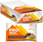 PROBAR - Meal Bar, Peanut Butter Chocolate Chip, Non-GMO, Gluten-Free, Healthy, Plant-Based Whole Food Ingredients, Natural Energy (12 Count)