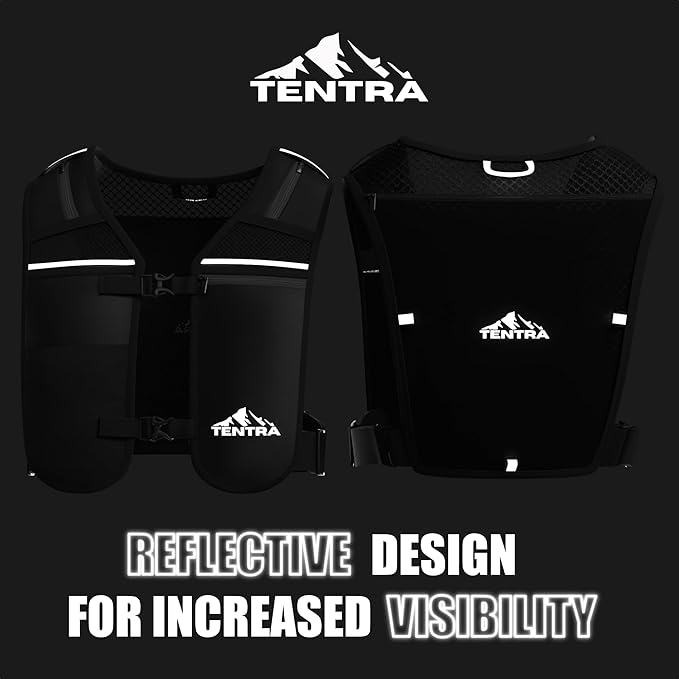 Running Phone Holder Vest with 500ml/17oz Running Water Bottle | Waterproof Phone Pouch Reflective Vest | 8 Pockets, Lightweight Hydration | Accessories for Men & Women