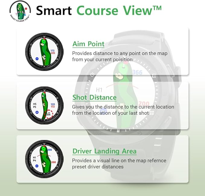 Voice Caddie A3 Golf Watch Subscription Free with Green Undulation, 40k+ Preinstalled Courses, Lightweight w/Slope Mode 1.3" Color Touchscreen, Pin Reload, Smart Green View Golf GPS & Fitness Mode BK