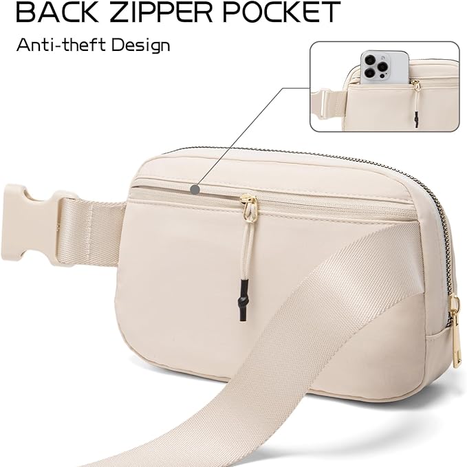 Gitus Belt Bag Fanny Pack Crossbody Bags with Initial Letter Patch Cute Stuff Birthday Gifts for Teenager Girls Trendy Preppy Stuff for Teen Girls(Beige-E)