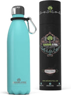 Greens Steel Stainless Steel Water Bottle - 25 oz, Blue | Vacuum Insulated Double Wall with Screw Lid/Leak Proof | Thermal Travel Sports Canteen Coffee Flask