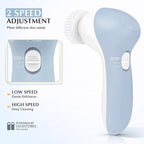 COSLUS Facial Cleansing Brush Silicone Face Scrubber: 7 in 1 FBS-D Electric Exfoliating Rotating Massage Device Waterproof Deep Cleaning Exfoliation Spa Machine - Electronic Skin Care Wash System