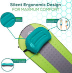 Gear Doctors Inflatable Camp Pillow, Backpacking - Blow Up Pillow (Teal)