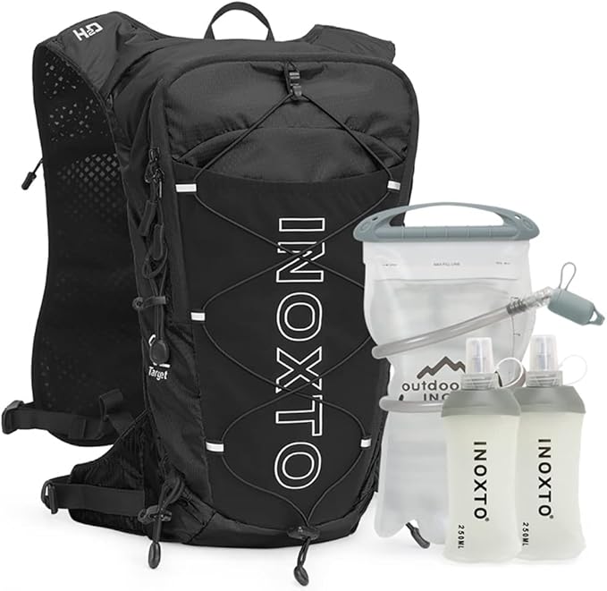 INOXTO Hydration Pack Backpack ，Water Backpack with 2L Leakproof Water Bladder, Running Hydration Vest for Man, Daypack for Cycling Motocross Climbing Trail Running