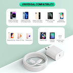 iPhone Charger Fast Charging,[Apple MFi Certified]2Pack USB C to Lightning Charging Cord Cable 20W Type C Charger Adapter for Apple iPhone 14/14 Pro Max/13 Pro/13/12 Mini/12 Pro Max/11 Pro Max/XS/iPad