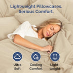 Pillowcases - Ultra Soft Hotel Quality Pillowcase Covers - Comfy, Cozy & Wrinkle Free - Shrinkage and Fade Resistant - Machine Washable Pillow Protectors - (Queen, Cream, 4 Piece Set)